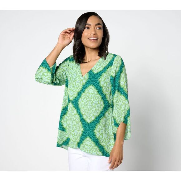 BEAUTIFUL by Lawrence Zarian Women's Top Plus Sz 2X Paradise Green A646348 - Picture 1 of 4
